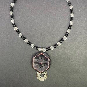 Vintage Button with Disney Token Handmade Necklace